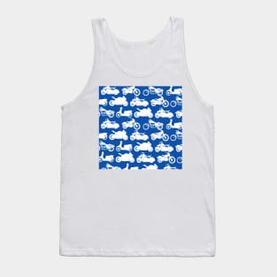 Motorcycle Collection Blue Background Tank Top